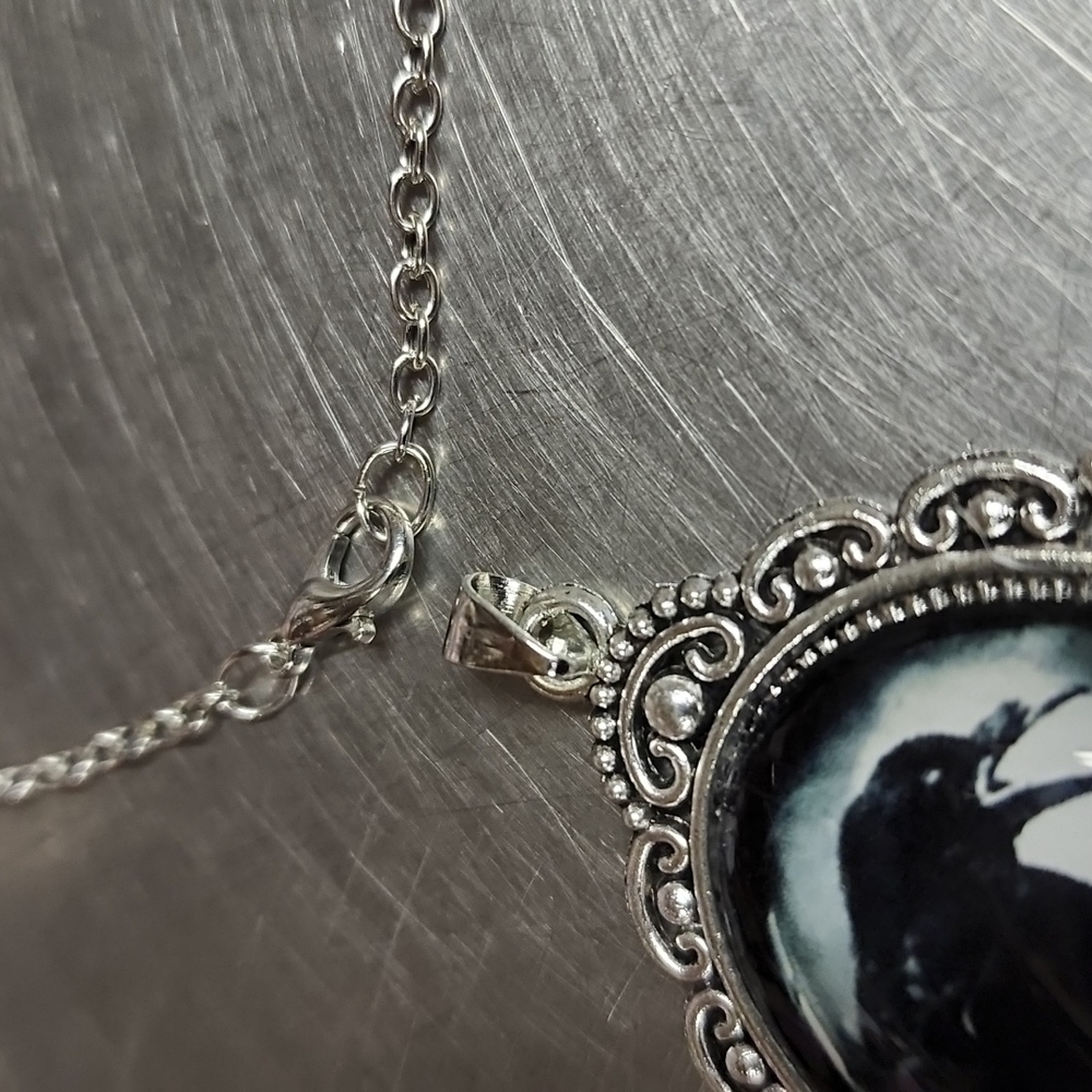 Edgar Allen poe black crow victorian vibes necklace - Picture 5 of 9